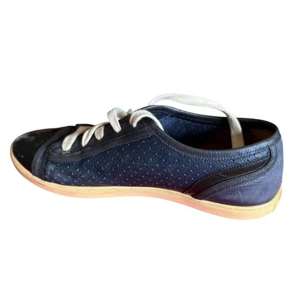 Salvatore Ferragamo Women’s Sneakers Navy Leather Gum Sole Dust Bag Italy 7.5 - Picture 8 of 16